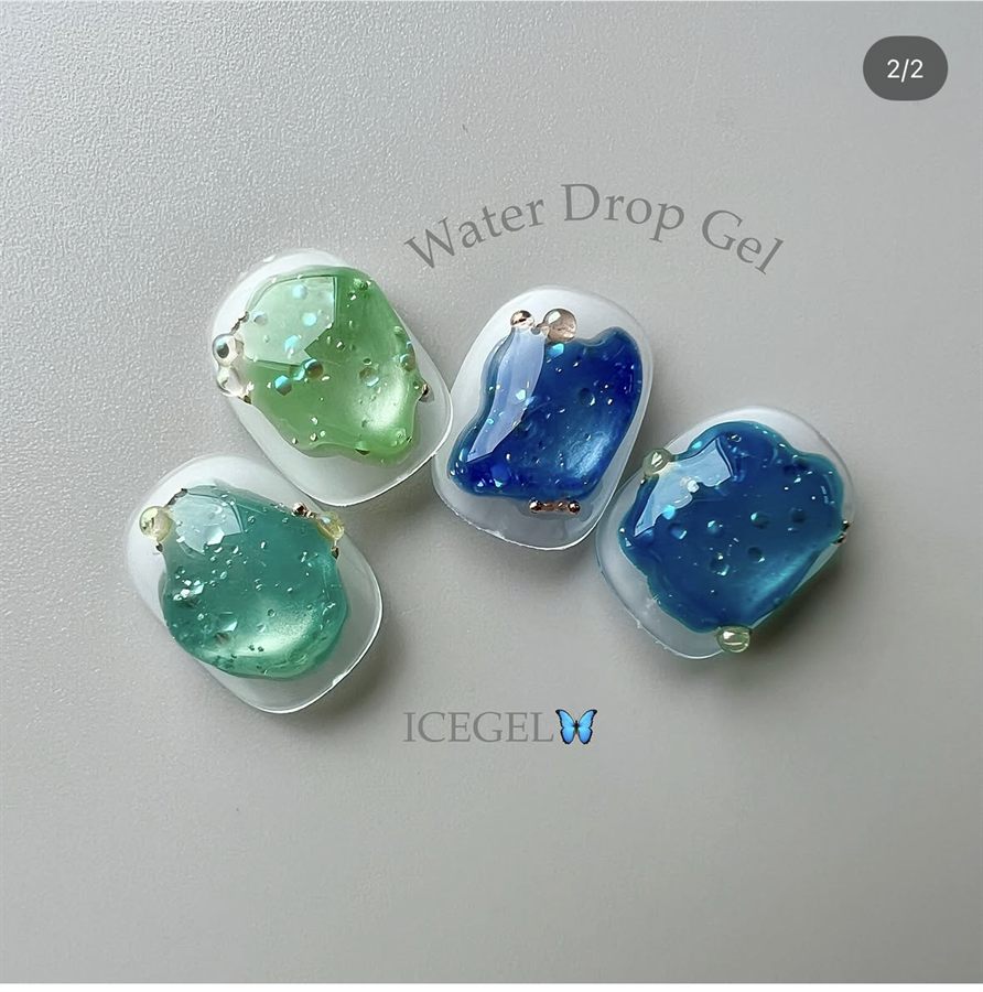 ウォータードロップジェル 涼しげネイルアート｜Litnail 明石・大久保